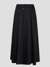 Herno Pleated Nylon Skirt In Nero