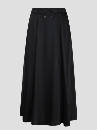 Herno Satin Skirt In Nero