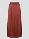 Herno Drawstring Maxi Skirt In Red