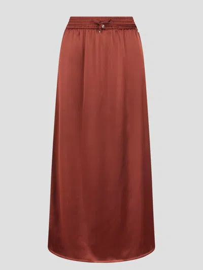 Herno Drawstring Maxi Skirt In Red