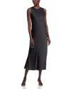 Herno Satin Sleeveless Dress In Black
