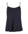 Herno Blue Top With Spaghetti Straps In Satin Woman