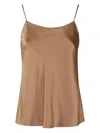 Herno Straight Neckline Satin Finish Top In Braun
