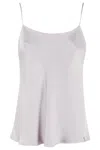 Herno Beige Top With Spaghetti Straps In Satin Woman In Neutrals