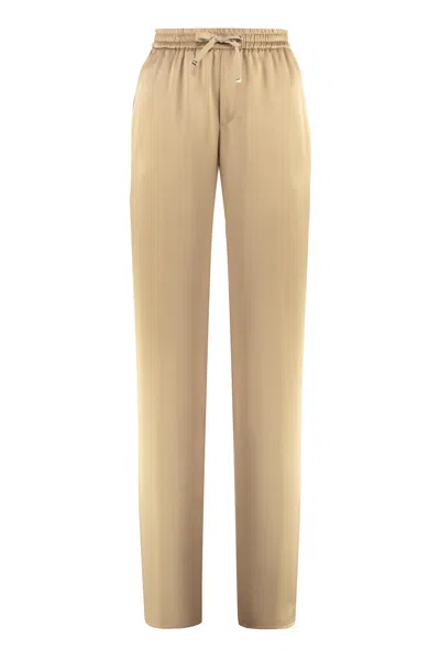 Herno Satin Trousers In Sand