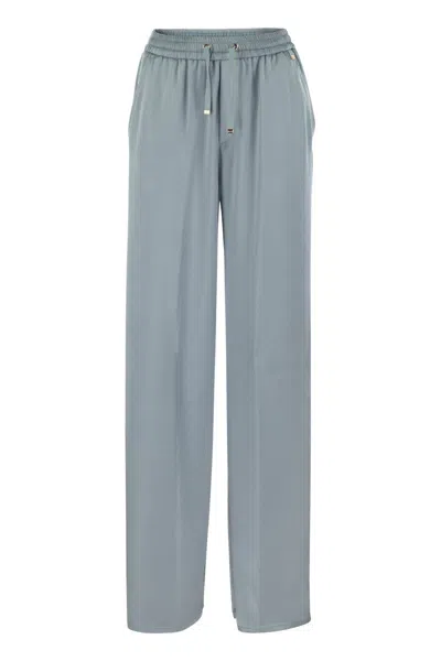 HERNO HERNO SATIN TROUSERS WITH ELASTICATED WAISTBAND