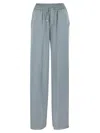 Herno Satin Trousers With Elasticated Waistband In Light Blue