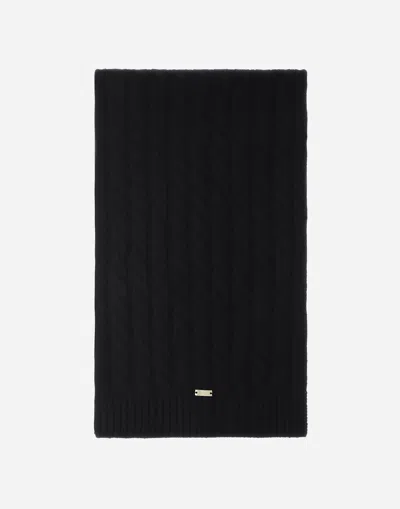 Herno Scarf In Eternity Cashmere Cable In Black