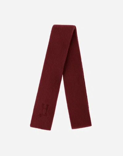 Herno Scarf In Plain Wool G.5 In Burgundy
