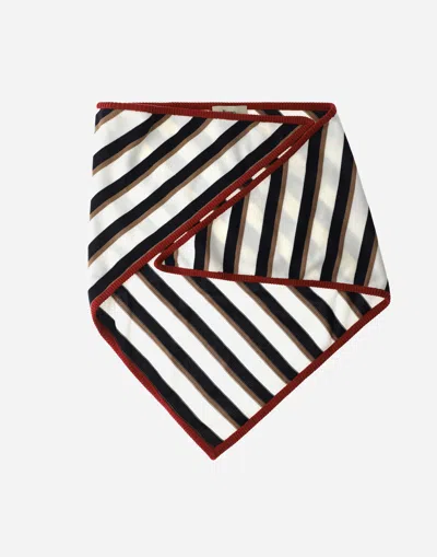 Herno Scarf In Two-tone Stripe Cotton In Multi