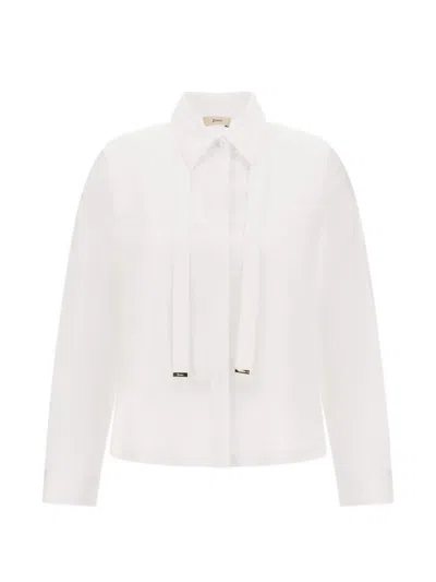 Herno Scarf-collar Shirt In Weiss