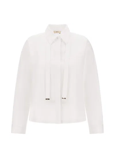 Herno Scarf-neck Cotton Shirt In White