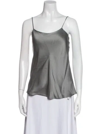 Pre-owned Herno Scoop Neck Sleeveless Top In Gray