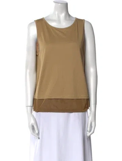 Pre-owned Herno Scoop Neck Sleeveless Top In Neutral