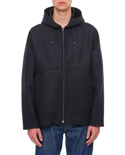 Herno Logo-patch Hooded Jacket In Black
