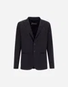 Herno Tailored Blue Polyester Jacket With Notched Lapel In Blue
