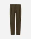 Herno Seer-crease Trousers In Military Green