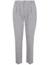 Herno Seercrease Tailored Trousers Belt Loops Pockets In Blue