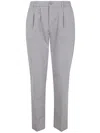 Herno Seercrease Tailored Trousers Belt Loops Pockets In Gray