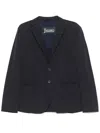 Herno Single-breasted Stretch Blazer In Blue