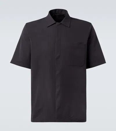 Herno Seersucker Shirt In Blue
