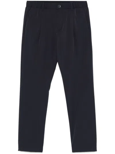Herno Seersucker Trousers In Blue
