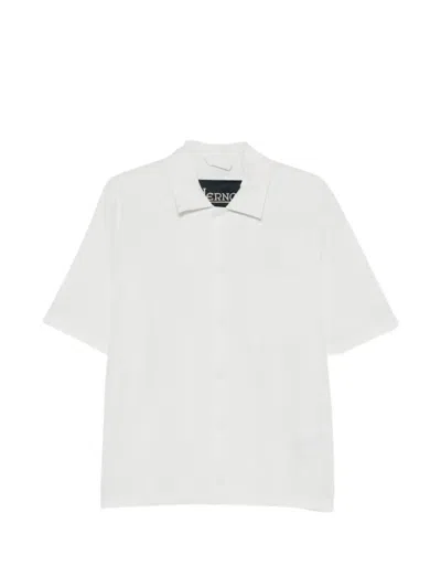 Herno Seersucker-texture Short-sleeve Shirt In Multi