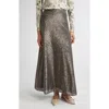 Herno Maxi Skirt With All-over Sequins In Gray