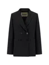 Herno Micro Sequin Double-breasted Blazer In Black