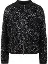 Herno Sequin-embellished Bomber Jacket In Black