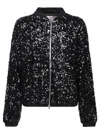 Herno Sequin-embellished Bomber Jacket In Black