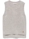 Herno Sequin-embellished Knitted Top In Neutrals