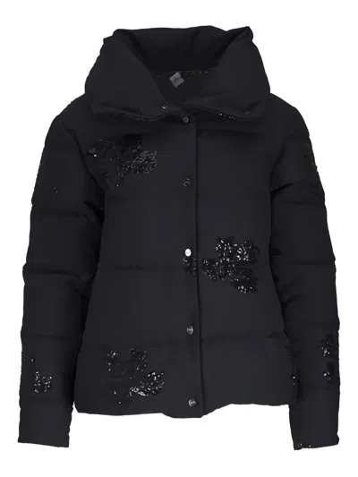 Herno Sequin-embellished Padded Jacket In Black