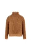 Herno Sequin Embellished Roll-neck Jumper In Brown