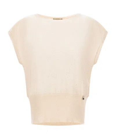 Herno Sequin Embellished Short-sleeved Jumper In Multi