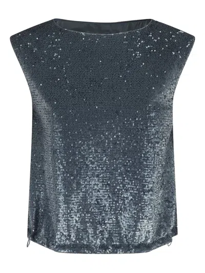 HERNO SEQUIN-EMBELLISHED SLEEVELESS TOP