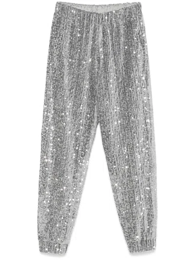 Herno Sequin-embellished Trousers In Grey