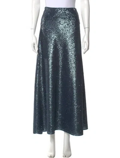 Pre-owned Herno Sequin Embellishments Long Skirt W/ Tags In Blue