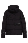 Herno Sequin Flannel Down Puffer Jacket In Black