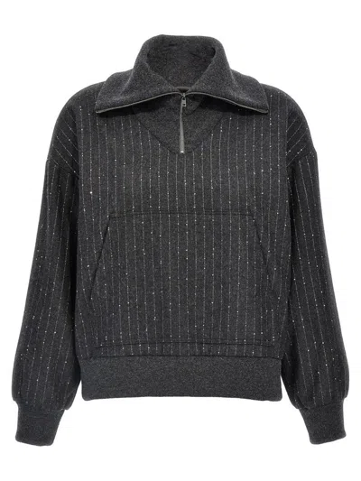 Herno Sequin Half-zip Sweatshirt