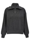 Herno Sequin Half-zip Sweatshirt In Gray