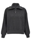 Herno Sweatshirt In Twinkle Pinstriped In Gray