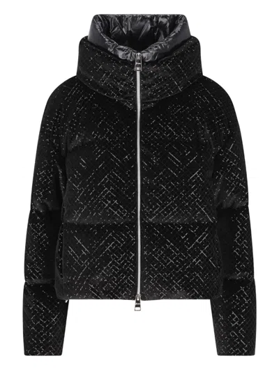 Herno Sequin High-neck Jacket In Black