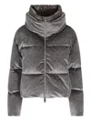 Herno Sequin High-neck Jacket In Gray