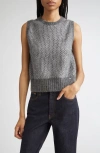 Herno Sequin Metallic Sleeveless Sweater In Gray