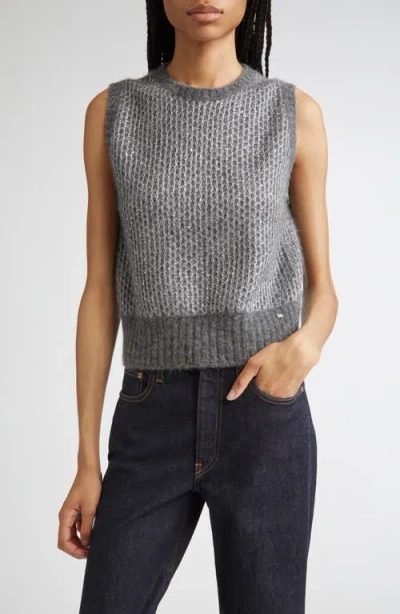 Herno Sequin Metallic Sleeveless Sweater In Gray