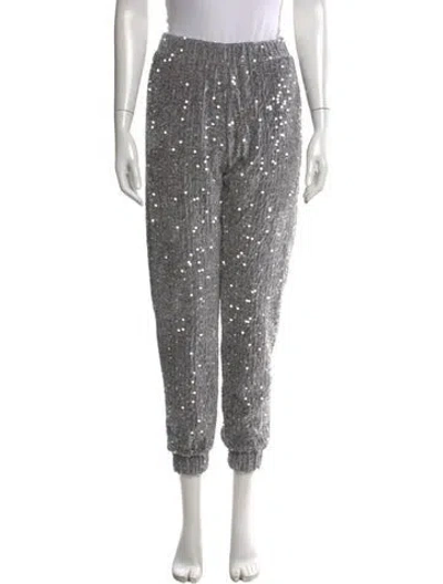 Pre-owned Herno Sequin Skinny Leg Pants W/ Tags In Gray