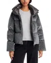 Herno Sequin Velvet Short Puffer Coat In Black