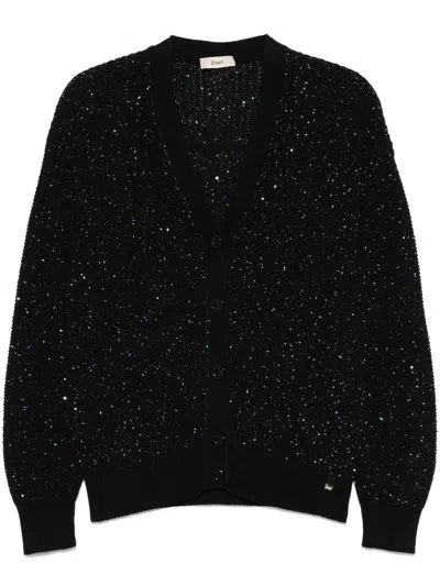 Herno Sequined Cardigan In Schwarz