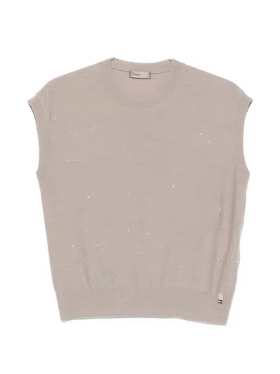 HERNO SEQUIN-EMBELLISHED CAP-SLEEVE VEST